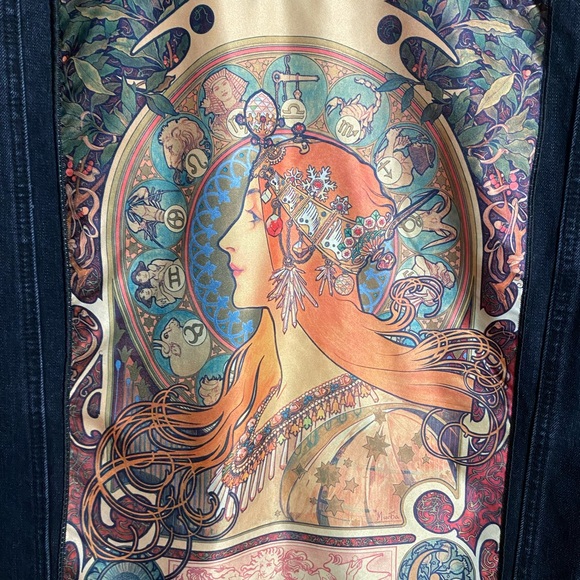 Alphonse Mucha Denim Jacket Forever 21 Size Medium - Picture 2 of 5